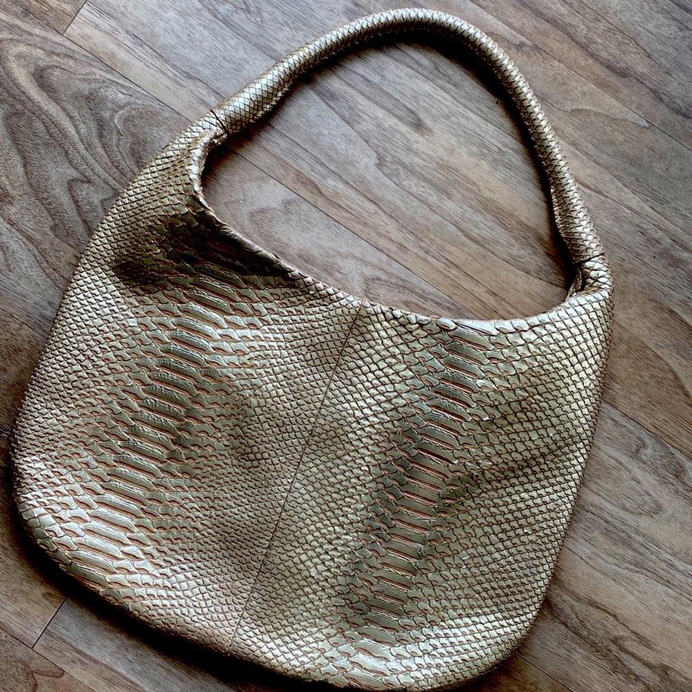Gold/ Chrome Authentic Python Devi Kroell Hobo/Ha… - image 1